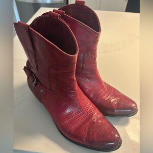 Franco Sarto leather cowboy ankle boots.  Just like new.